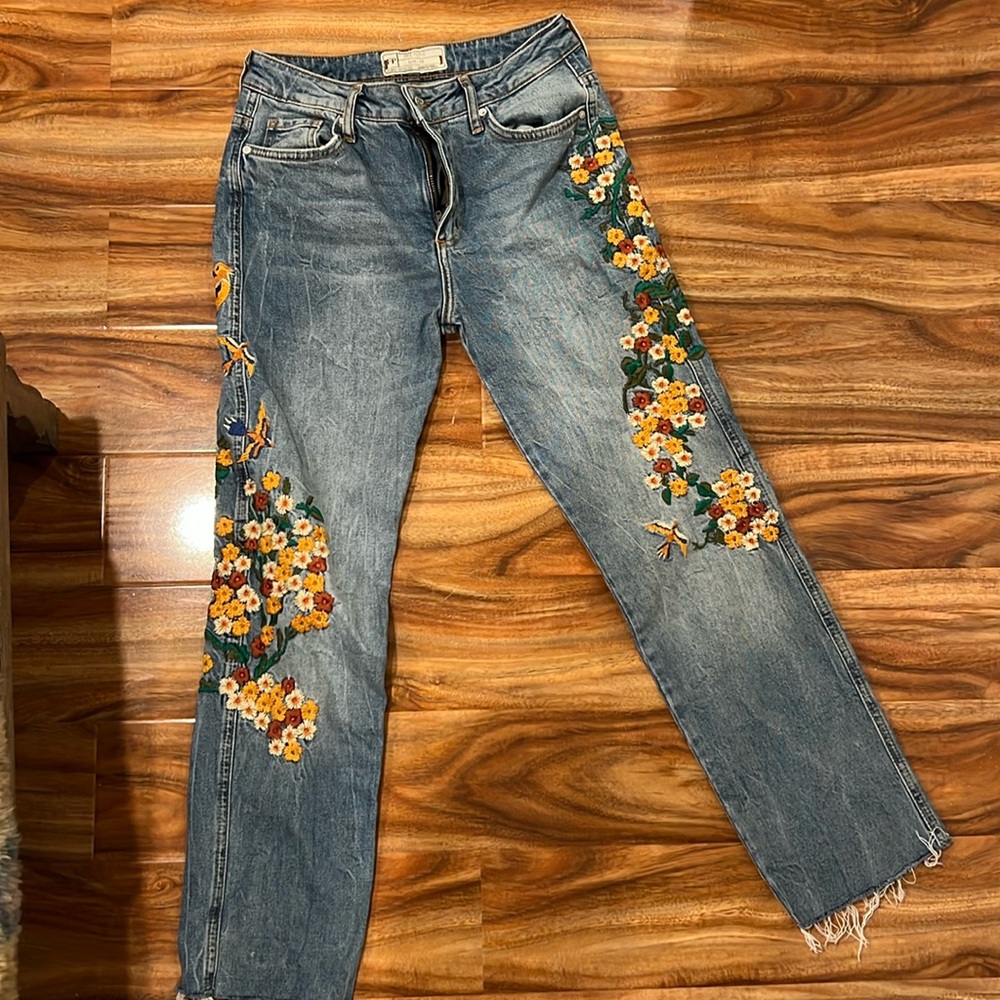Free people Embroidered Jeans